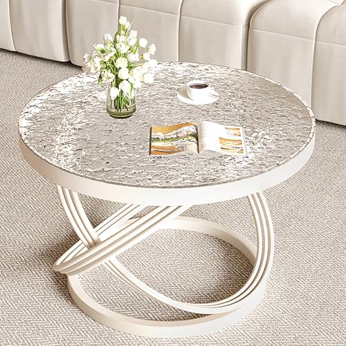 Table Basse en Verre Trempé Ripple Gold Facile À Assembler pour Salon - 8