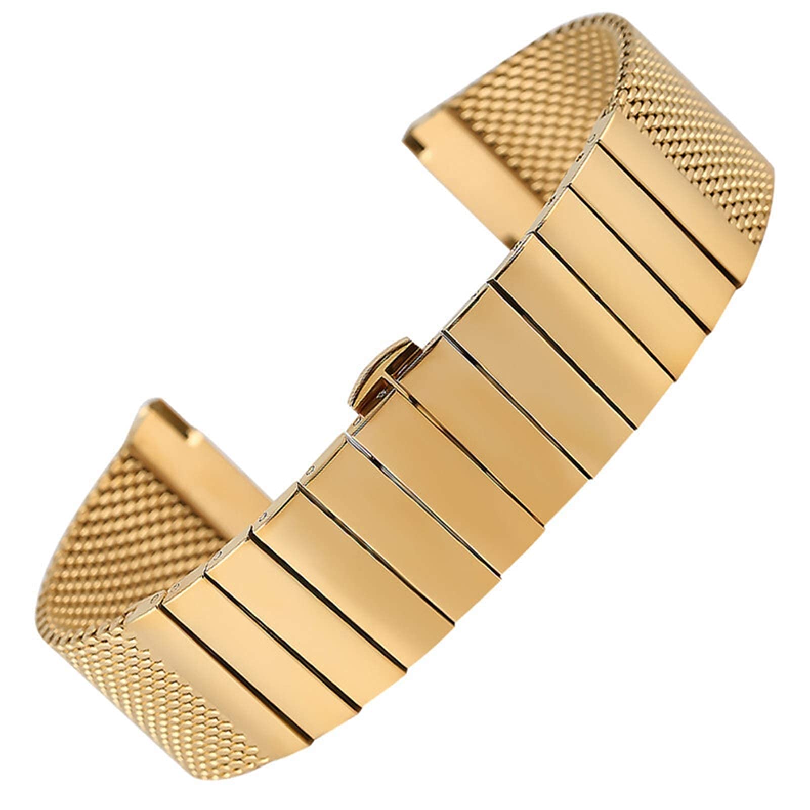 Correa de Reloj, Correa de Reloj de Malla de Acero Inoxidable de 18mm, 20mm, 22mm y 24mm, Correa de Repuesto, Hebilla de Mariposa, Correa de Reloj