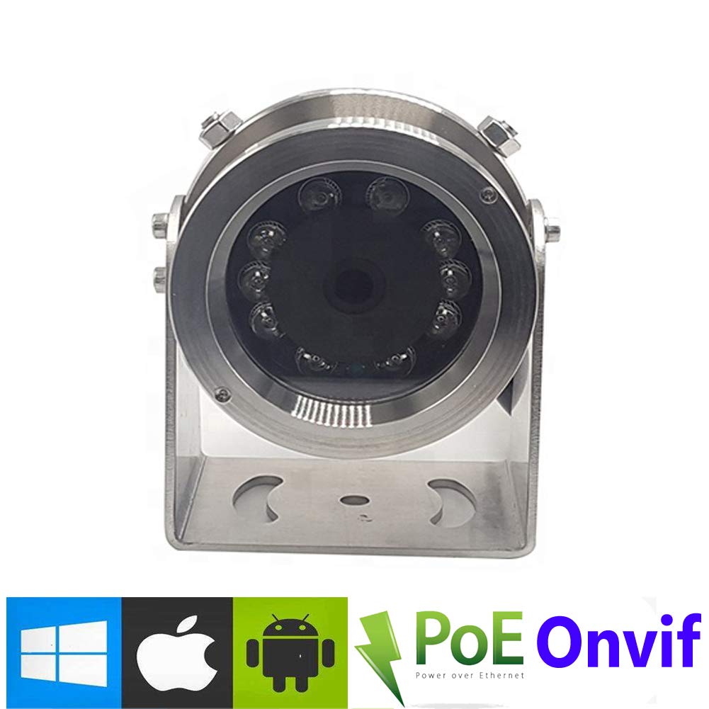 NightKing Waterproof Stainless Steel Corrosion Explosion Proof PoE IP 5MP Explosion Camera,3.6mm Pinhole Lens, P2P,Free App View