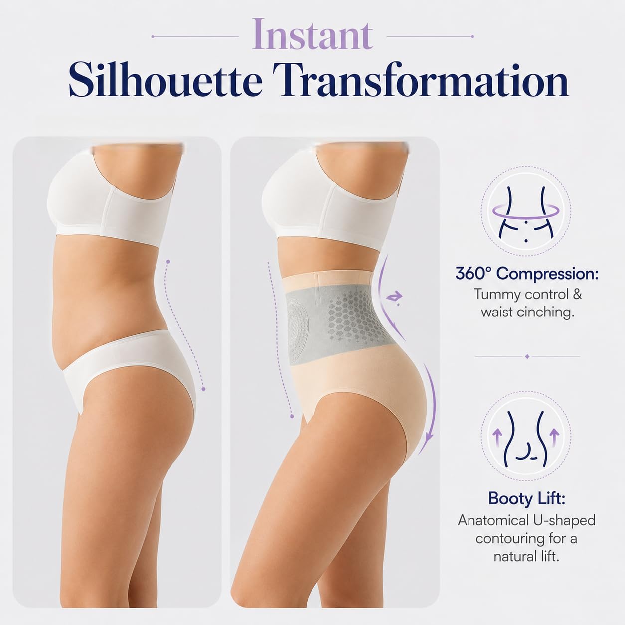 Pantalones Cortos Termogénicos Moldeadores 4-En-1 Control de Barriga Cintura Alta para Mujer