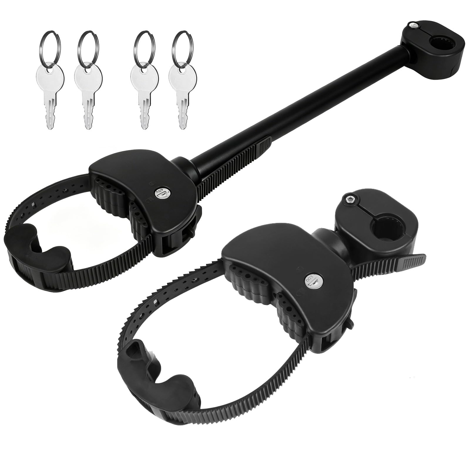 Fahrradträger Set mit Ratschenriemen, Rahmenhalter Ø25+30mm für Fahrrad/Ebike,Verstellbare Ratschenriemen-Befestigung, abnehmbar (Schwarz/Rot)
