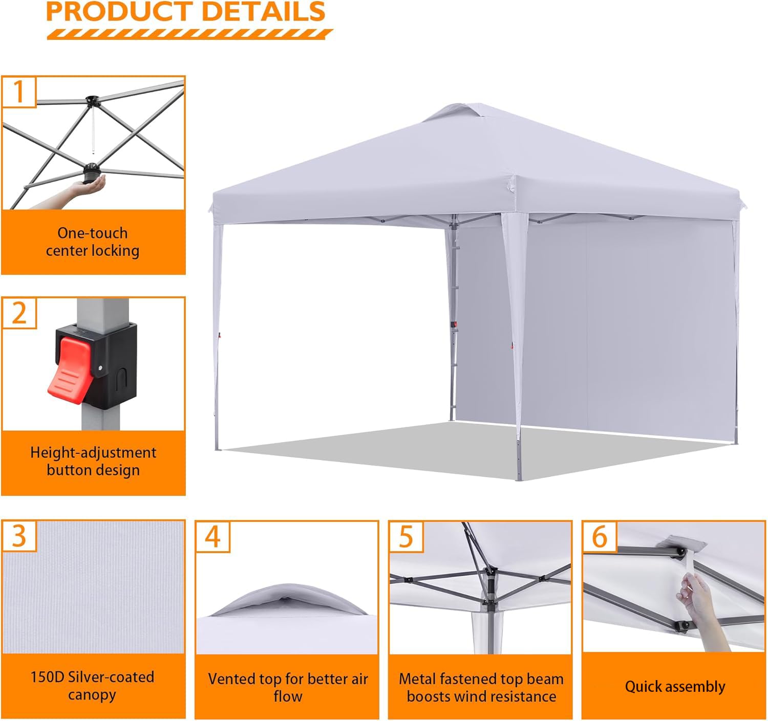 BONTEC Tonnelle Pliante 3x3 m, Barnum Extérieur, Protection UV 50+