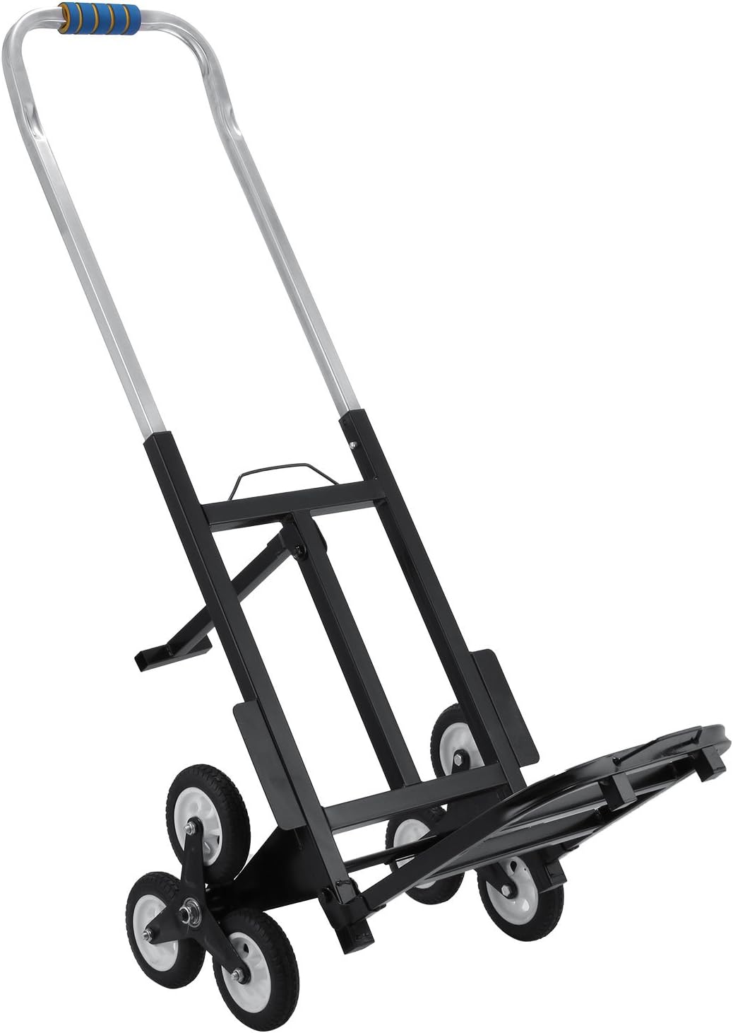 MegaMech Stair Climbing Folding Cart 320LB Capacity Stair Climbing Hand Truck with Three-wheel Chassis Portable Stair Climber Cart for Luggage Carrying (320LBS)