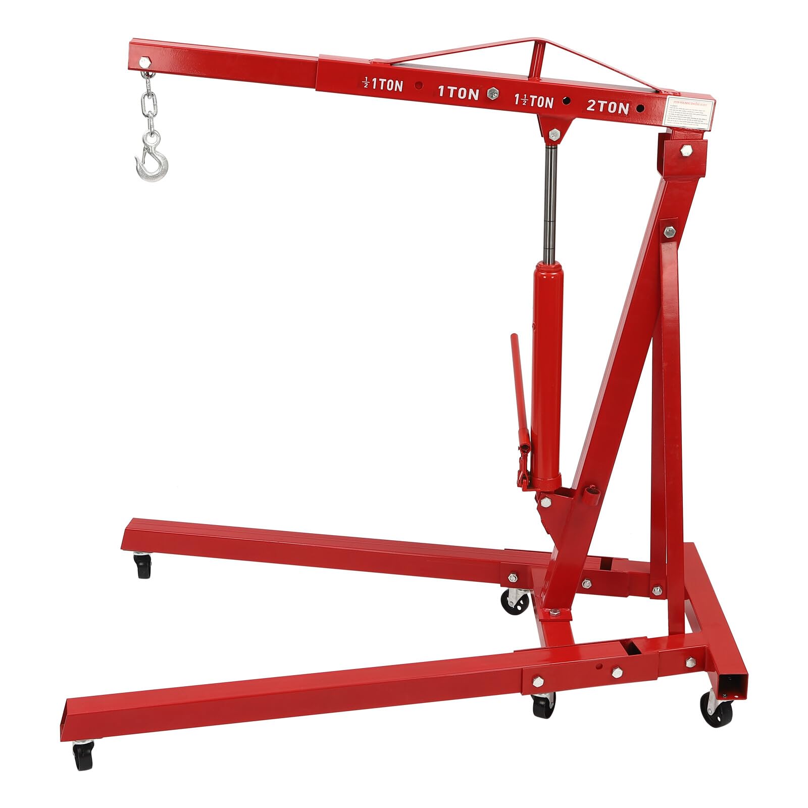 Elevador de motor plegable de 2 toneladas, dispositivo de elevación de grúas, grúa de taller, grúa de motor, grúa plegable, 6 ruedas
