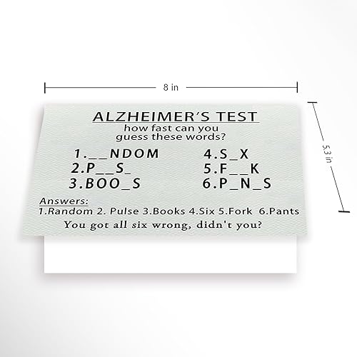 Miniatura 2 de OJsensai Tarjeta de prueba de Alzheimer travieso para mejores amigos, broma para adultos, regalos de cumpleaños para hija e hijo, tarjeta de