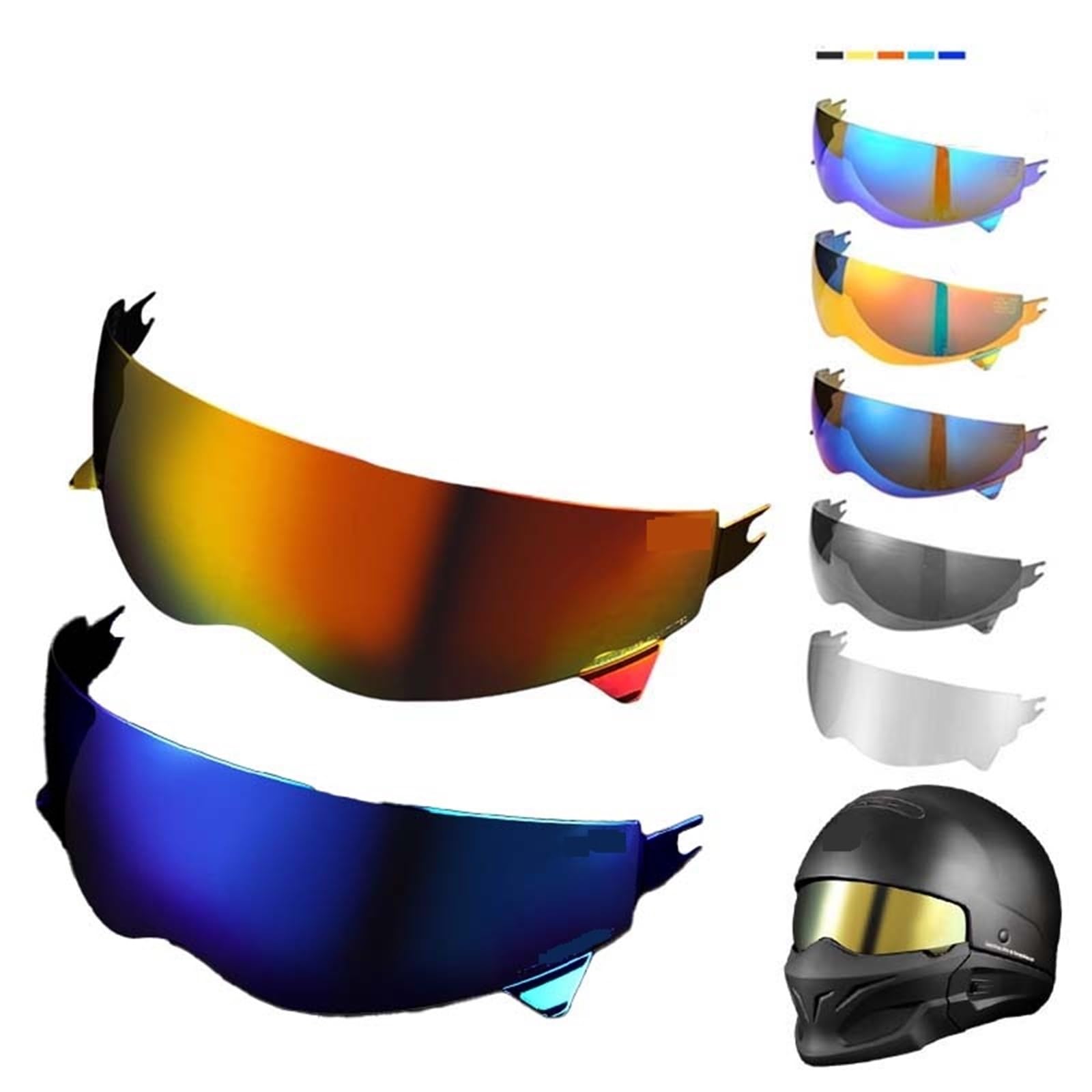 visera casco moto Visera for casco, protector solar, parabrisas, de, accesorios moto, funda for Accesorio Ajustable para Casco Integral(Blue)