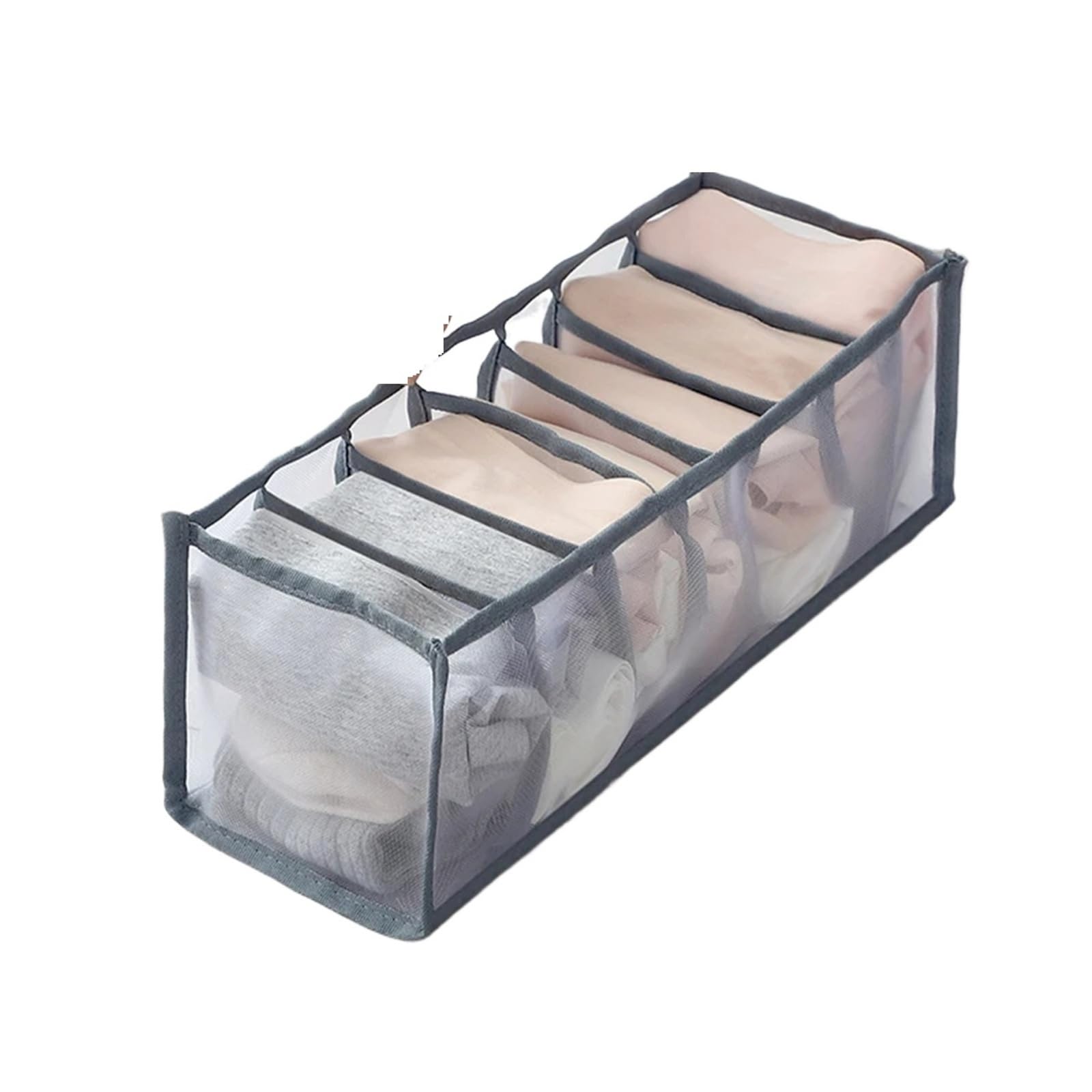 LADFRTYU Sock Storage Box Closet storage box folding underwear partition drawer jeans wardrobe clothes(Light yellow,Color08)