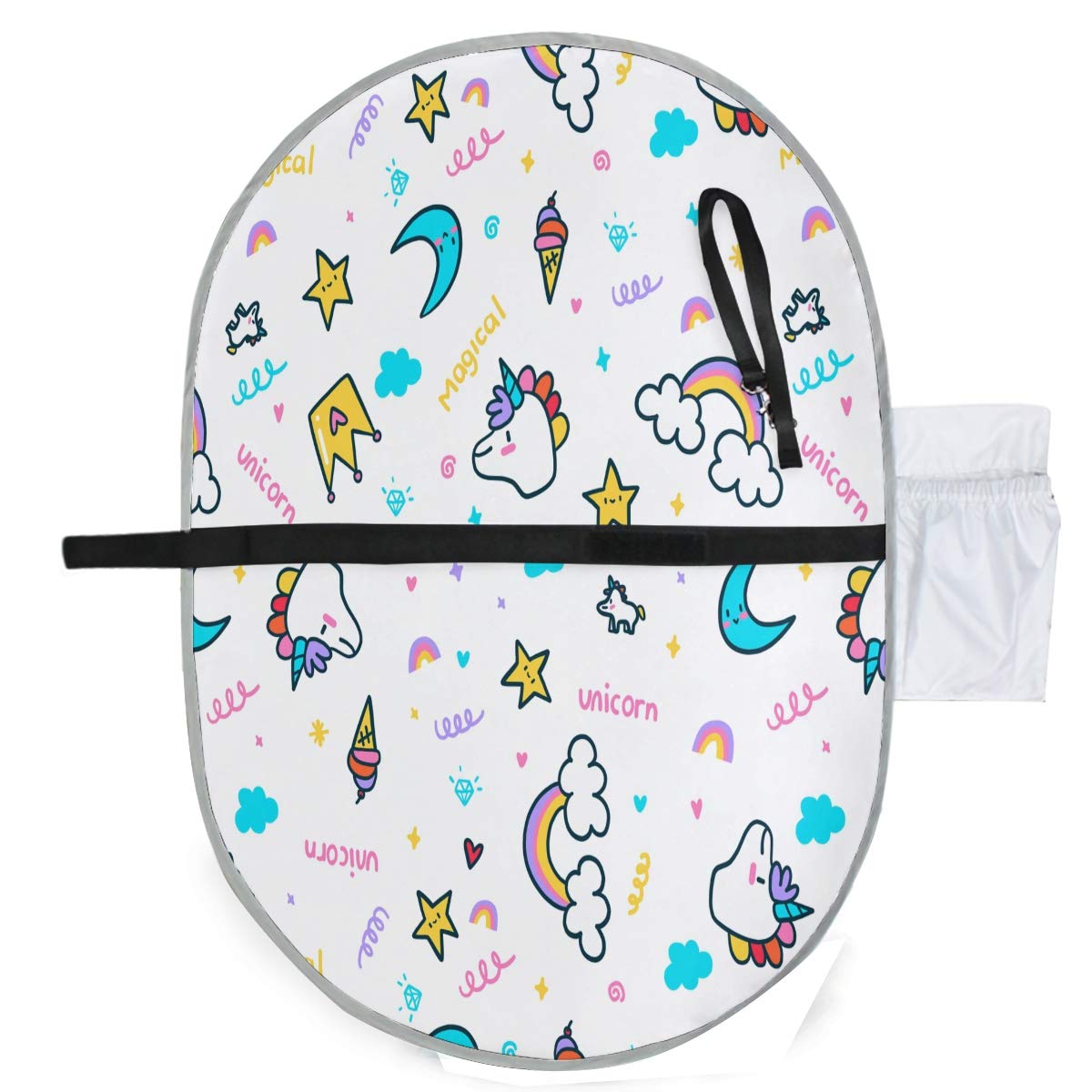 Cartoon Cute Unicorns Rainbows Baby Changing Pad Portable Diaper Change Pads Mat