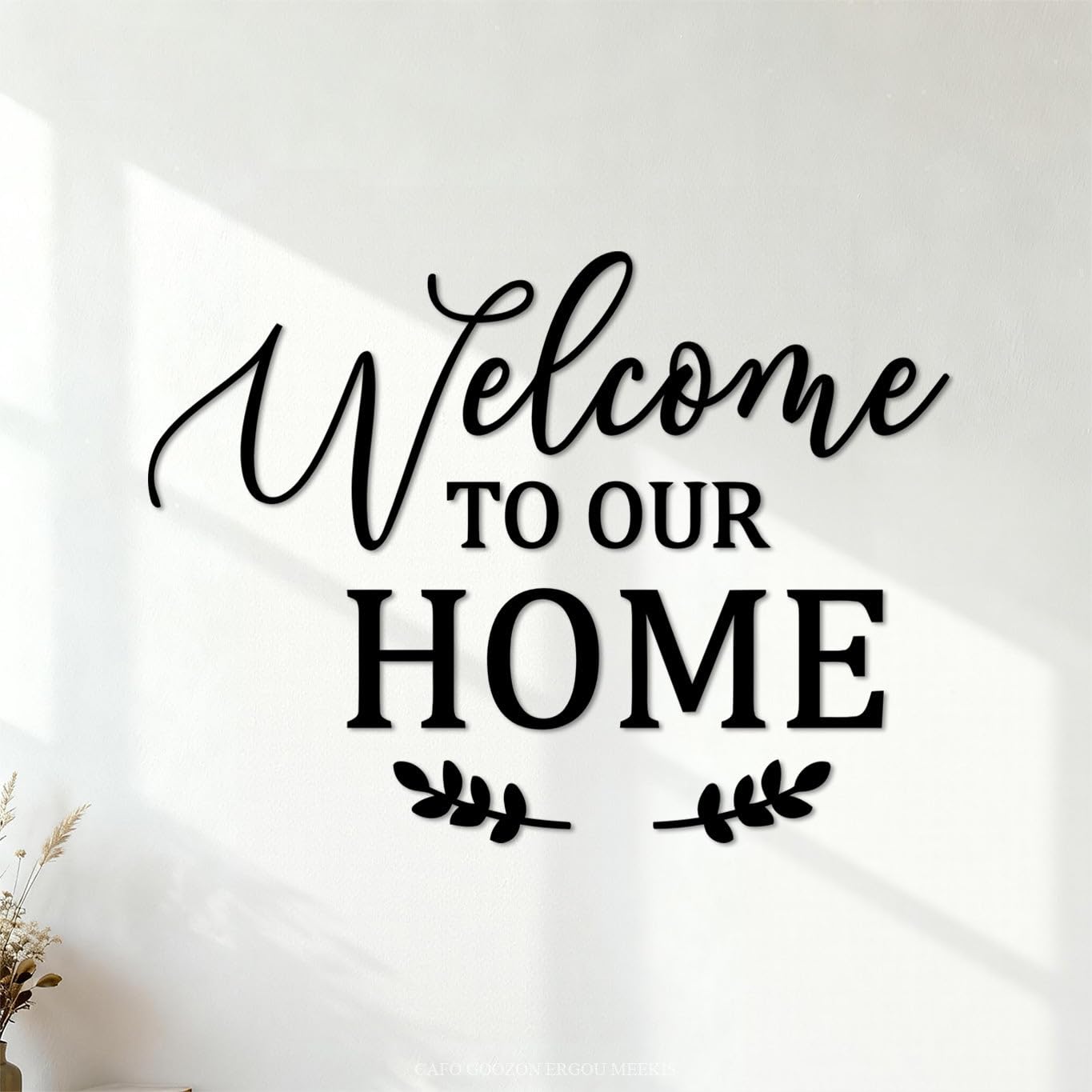 Welcome to Our Home Sign Wall Decals Paster Paper 38x51.5cm Art Mural Painting Black