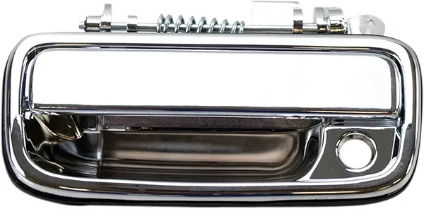 TRQ Metal Reinforced Front Left Exterior Door Handle Chrome Chrome, Plastic & Steel Driver Side Compatible with 1995-2004 Toyota Tacoma