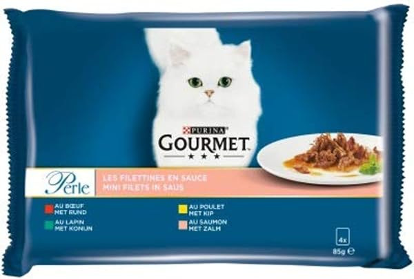 Gourmet Perla Pasta Le filettine in salsa 4 varietà per gatti - Le 4 bustine da 85 g - 1