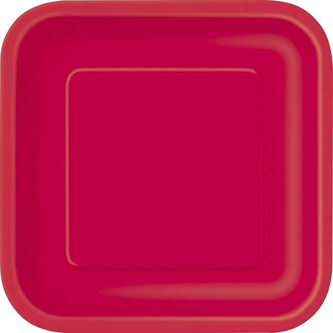 Amazon.com: Ruby Red Square Dessert Plates - 7