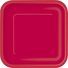 Ruby Red Solid Round Dinner Paper Plates - 9" (Pack of 14) - Durable & Eco-Friendly Disposable Tableware - Perfect for Parties & Celebrations