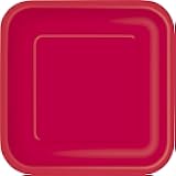Ruby Red Square Dessert Plates - 7