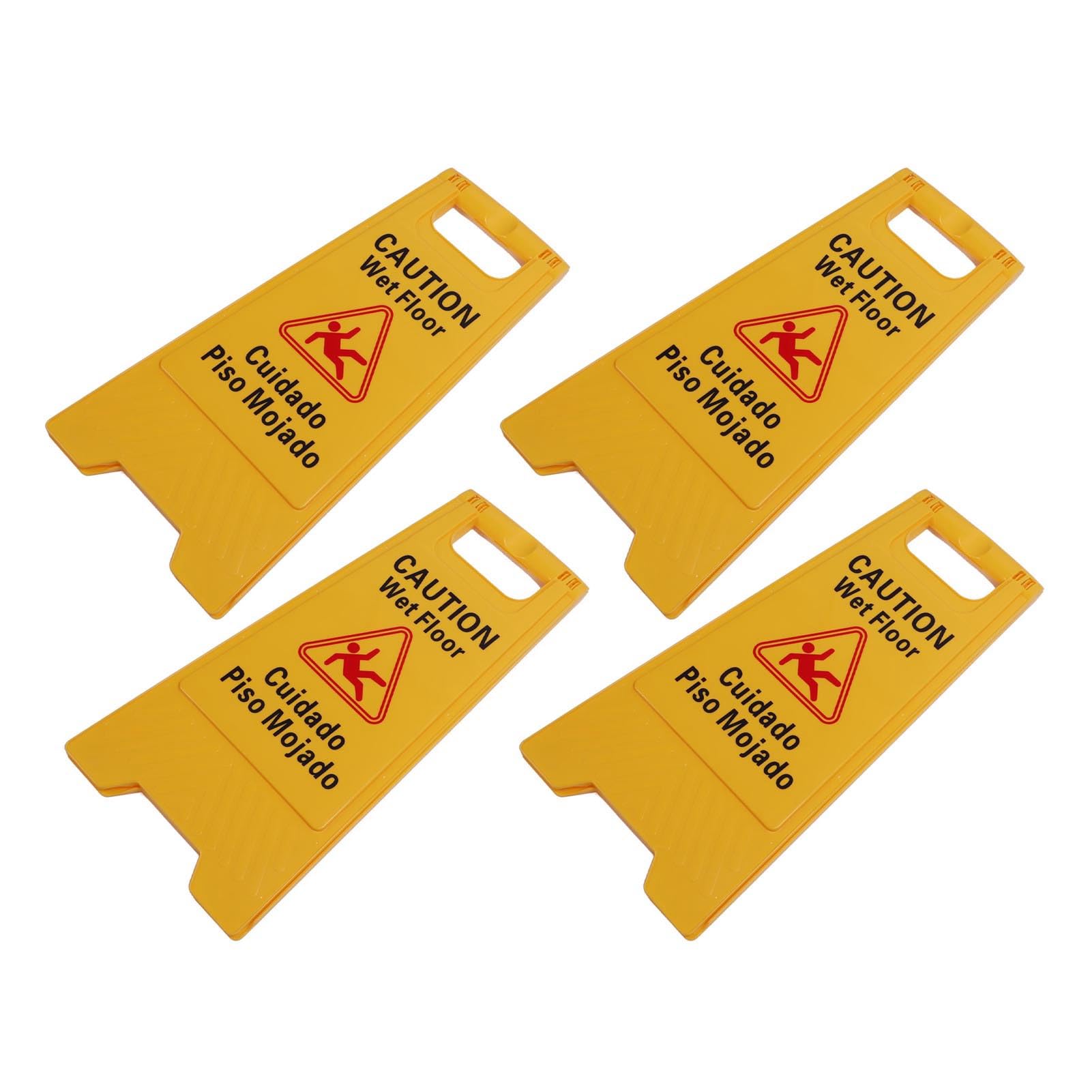 CHICIRIS Caution Wet Floor Sign Foldable A Frame Durable Plastic 12 Pcs