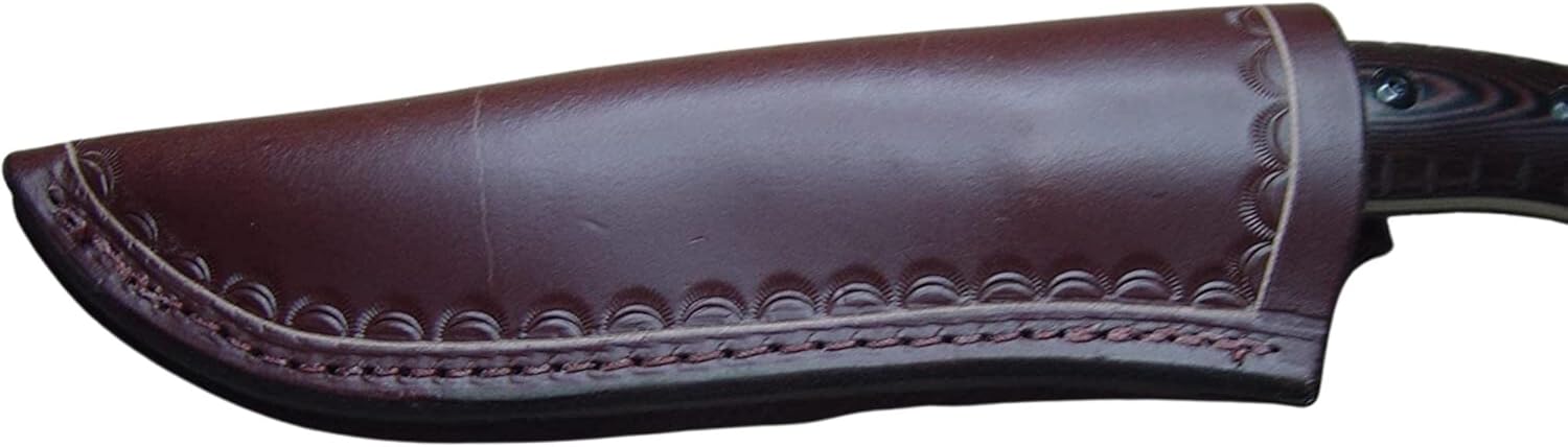 Carl Jr Handmade Leather Knife Sheath | Perfectly fits a Buck Selkirk | Vertical Left Hand Draw | Made in the USA (Left Hand)