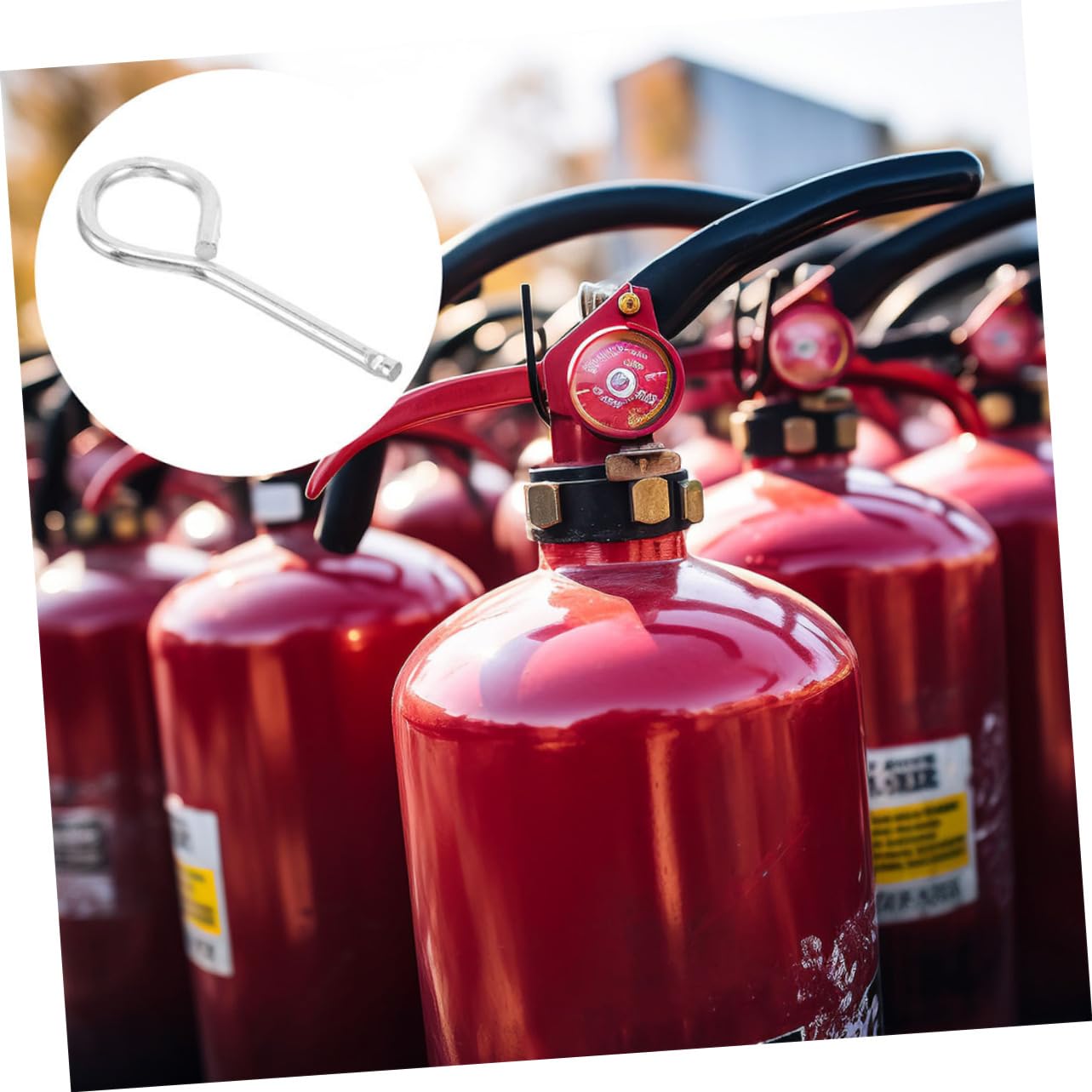 SHINEOFI Pines De Seguridad Extintores De Incendios De Clavos De Inoxidable Reemplazo De Extintores Accesorios De Equipos Incendios Protección De Seguridad Integral Y 100 Piezas*4