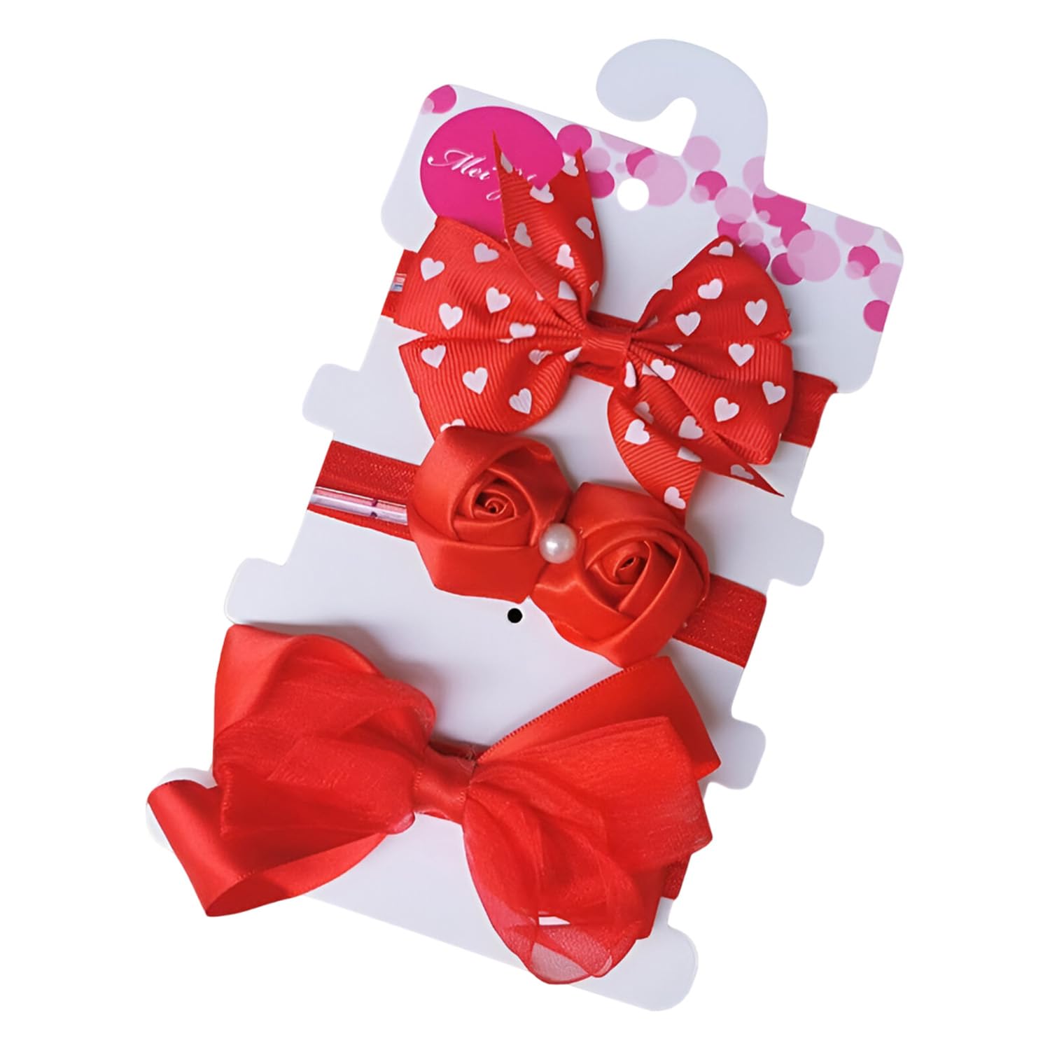 SYGA 3 Pcs Baby Girl Headband Strechable Bow Crown Flower Soft Hairband Suitable For 0-3 Years (Color 8)-image-26