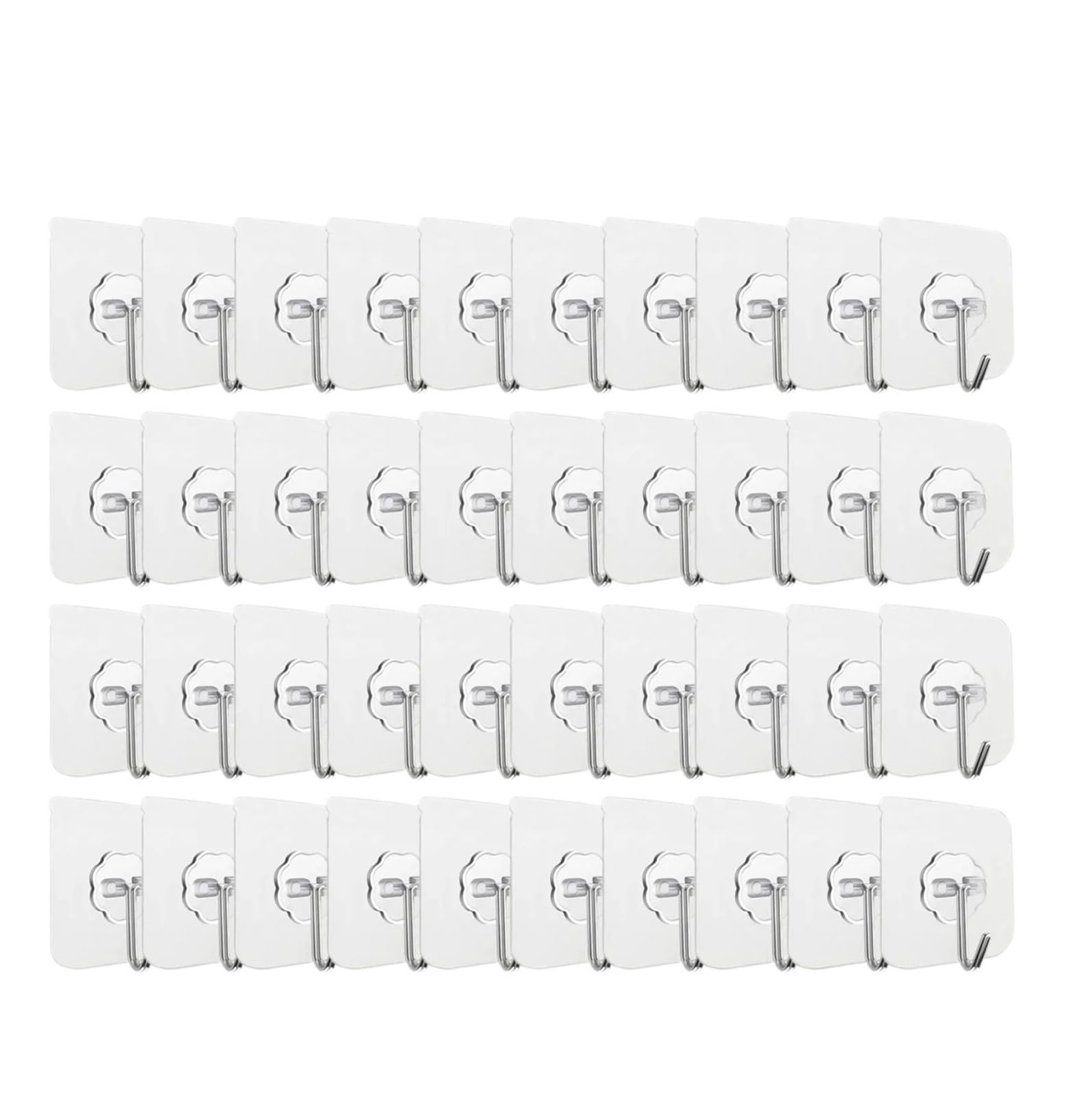 Pexlor 40Pcs Compatible For 5/10/20/ Transparent Seamless Hook, Strong Adhesive For Bathroom, Living Room, Wall Hanging Door(40Pcs)