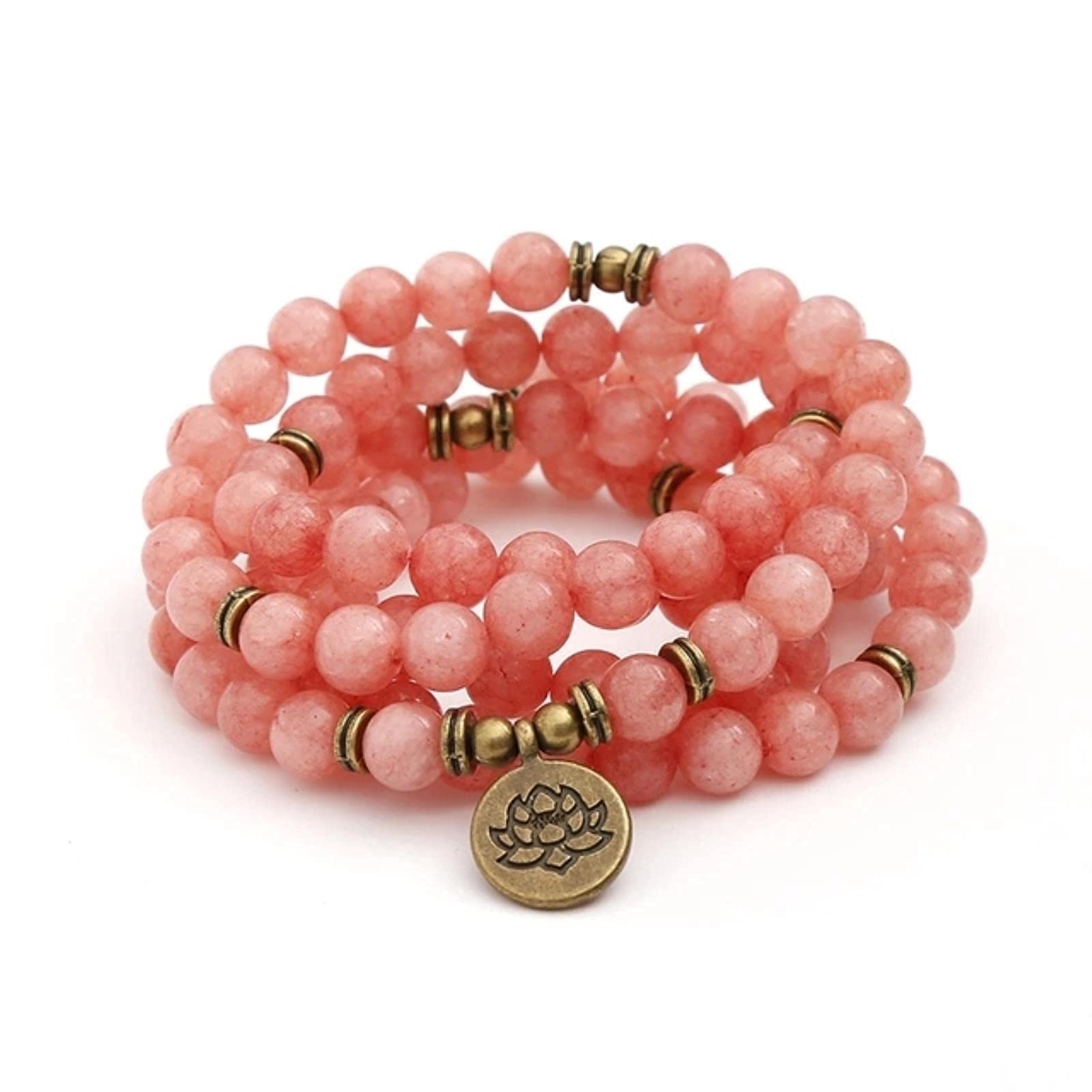 MOCHAMIK Damen Herren Armbänder 108 Mala Perlen Natursteine ​​Armband Halskette Natural Wrap