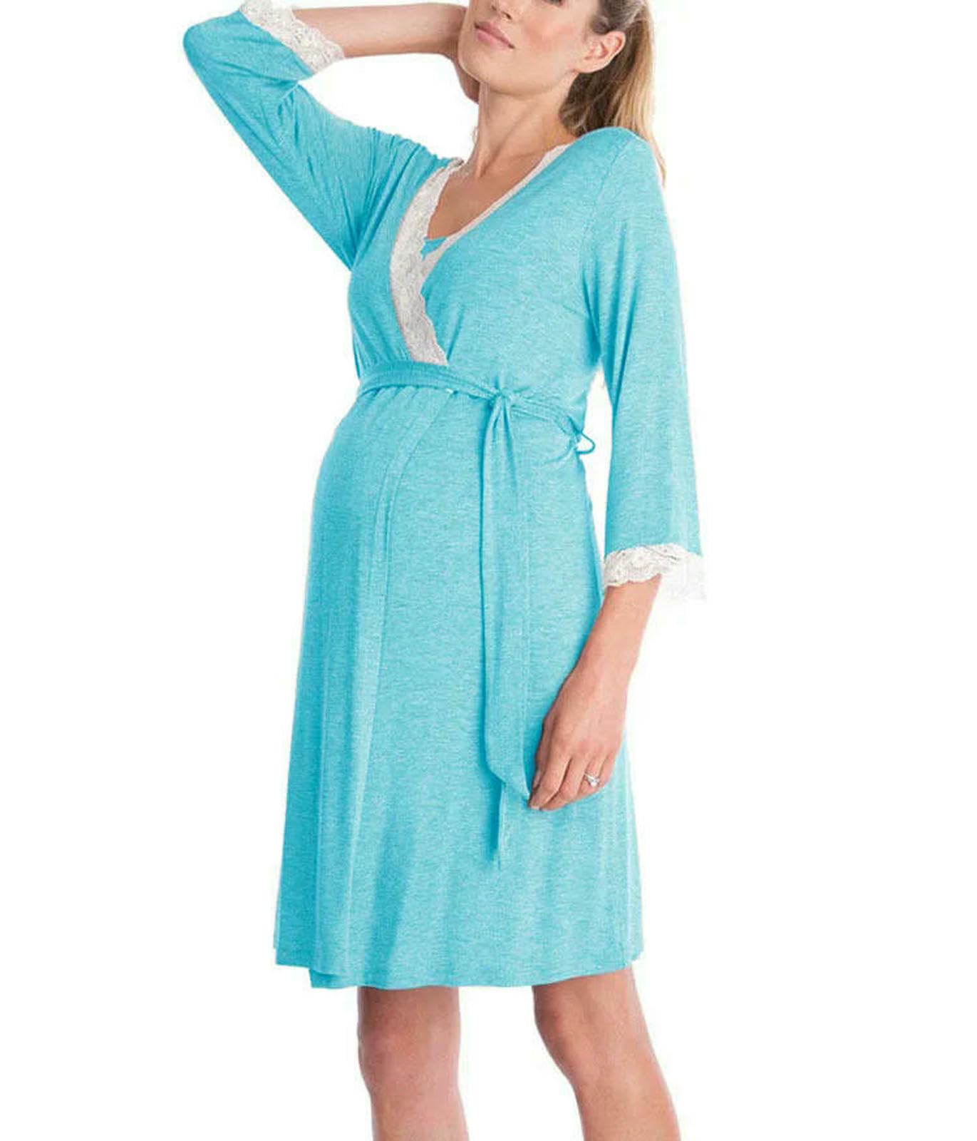 Maternità Consegna Pjs Maternità Robe Camicia da Notte Donne Incinte Allattamento Biancheria da Notte Pizzo Indumenti Da Notte Pigiama Vestito Gravidanza Vestiti