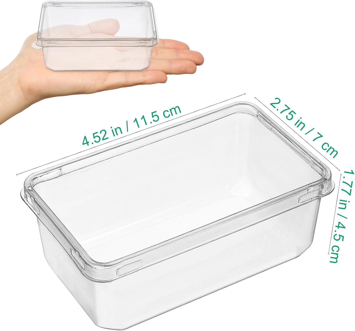 Clear Dessert Boxes with Lids 10 Pack - Plastic Cake Containers for Tiramisu, Mousse, Layered Cakes & Pastries, Food Safe, Reusable & Stackable Storage Boxes