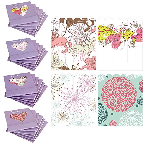 BMC 24 Pack Mini Matchbook Nail Files - Women's Grooming Travel Size 180 Grit Emery Boards in Bulk, Great for Party Favors, Small Gifts, Stocking Stuffers - Includes 4 Cute Design: Believe Set