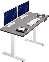 Vista 81 de VIVO DESK-KIT-1B7N-36 - Escritorio eléctrico de pie rústico de 71 x 36 pulgadas, ajuste de altura de memoria, serie 1B, marco negro con parte