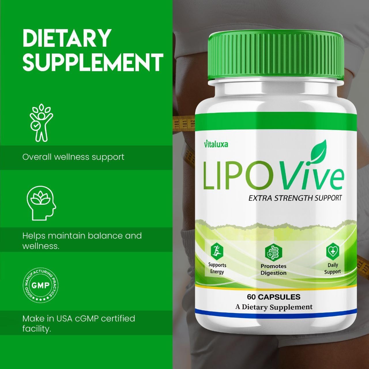 (5 Pack) Lipovive Capsules, Lipovive Pills Advanced Formula Supplement Support Women, Lipovibe Maximum Strength Natural Ingredients, LipoVine Daily Premium Blend Detox Cleanse Review (300 Ct)