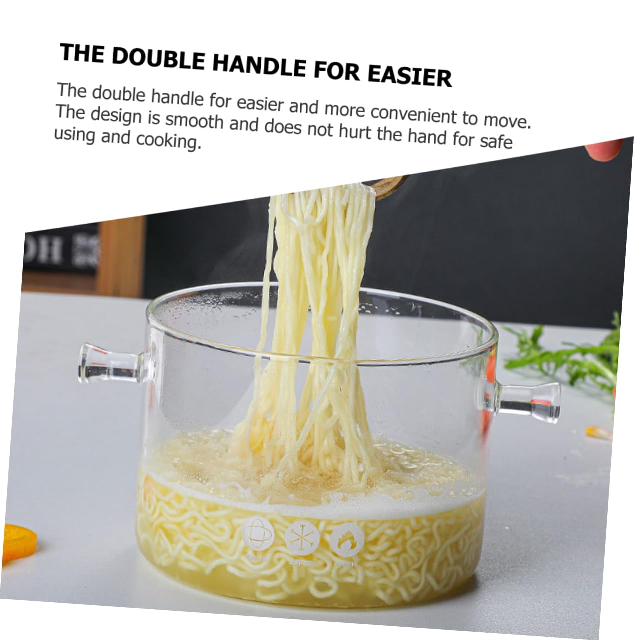 Kochtopf, 3Er-Set Glas-Instantnudelschüssel, Instant-Ramen-Schüssel, Glastopf, Küchenkochtopf, Ramen-Schüssel, Klarglas-Glastopf Mit Deckel, Küchenutensilien