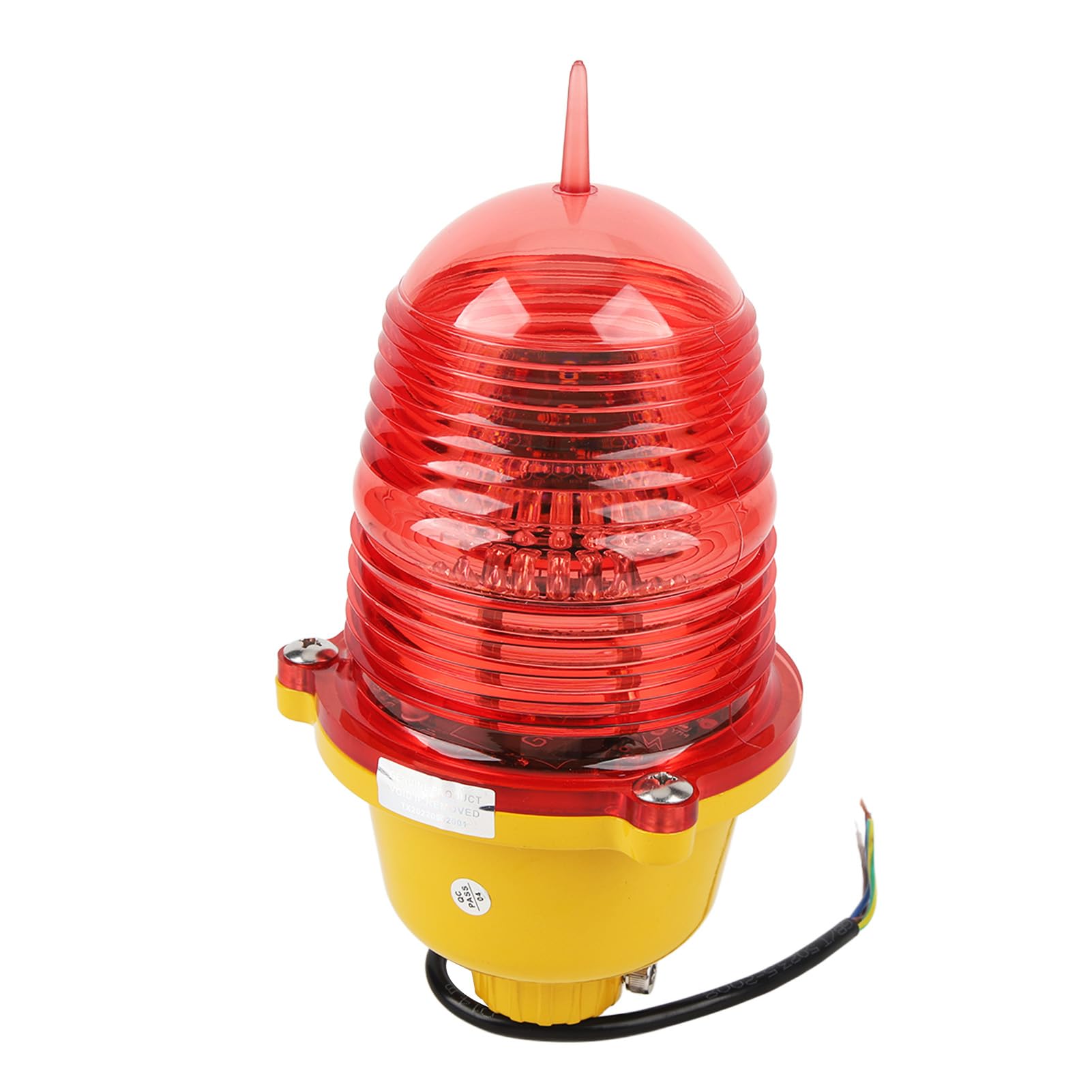 Akozon Luz de Obstrucción de Aviación Lámpara de Baliza de Emergencia LED Superbrillante Resistente a Impactos para Torre de Barcos Marinos (AC220V Encendido Constante)