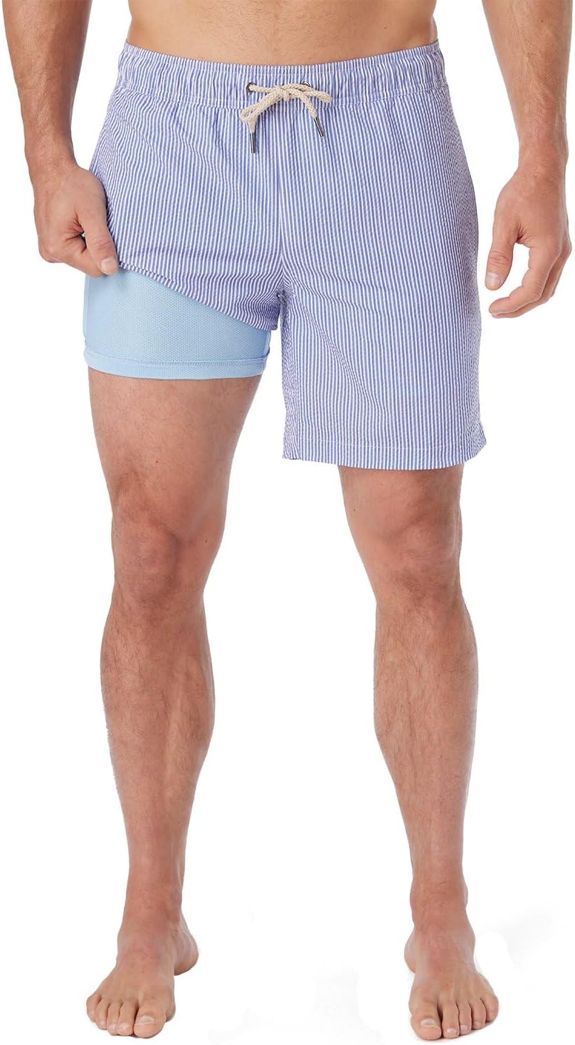 Fair Harbor Bayberry Trunk –– Men's Swim Suits with Liner, 7-inch Inseam –– Anti-Chafe Classic fit Swim Trunks
