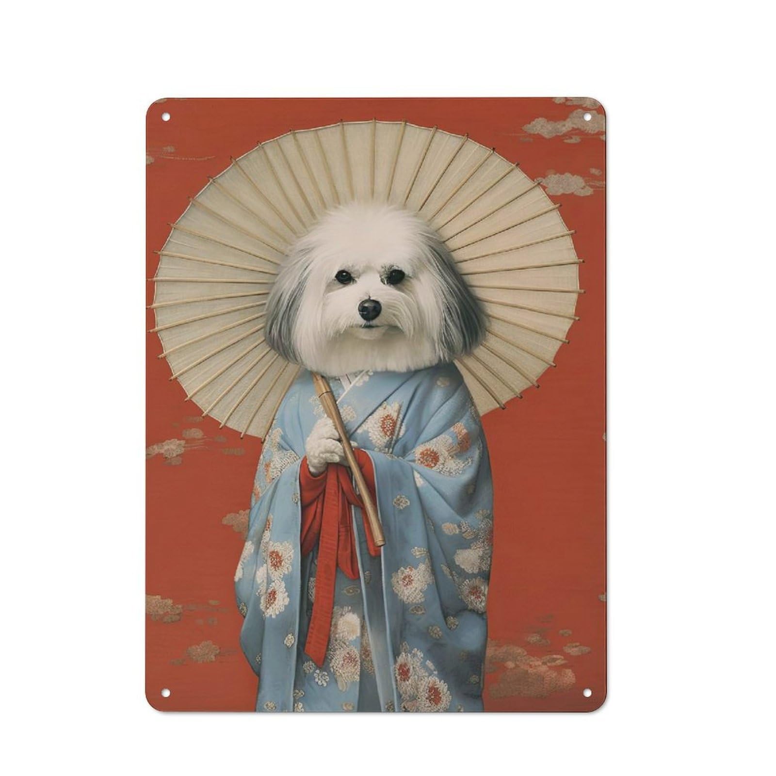 Havanese Geisha Retro Metal Sign 40x30cm for Garden Room Or Summerhouse, A Decorative Metal Sign for Garden Rooms And Summerhouses