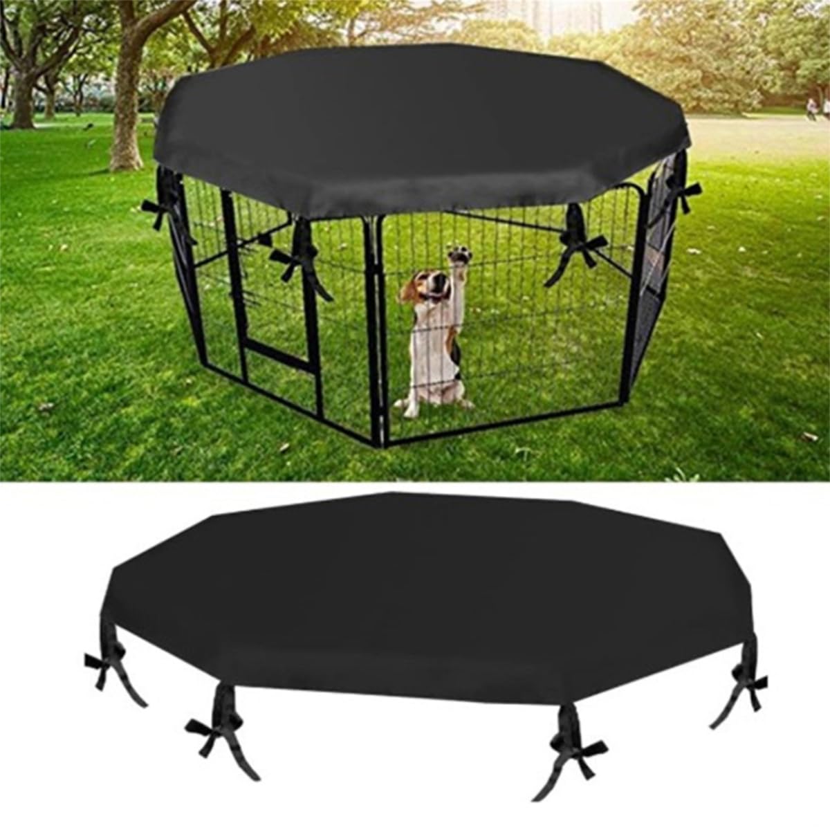 Housse de Parc pour Chien, 8 Panneaux, Pare-Soleil de 66 cm pour Animaux, Lapins, Chiens, Cage Pliable, Pare-Soleil pour Usage intérieur et extérieur