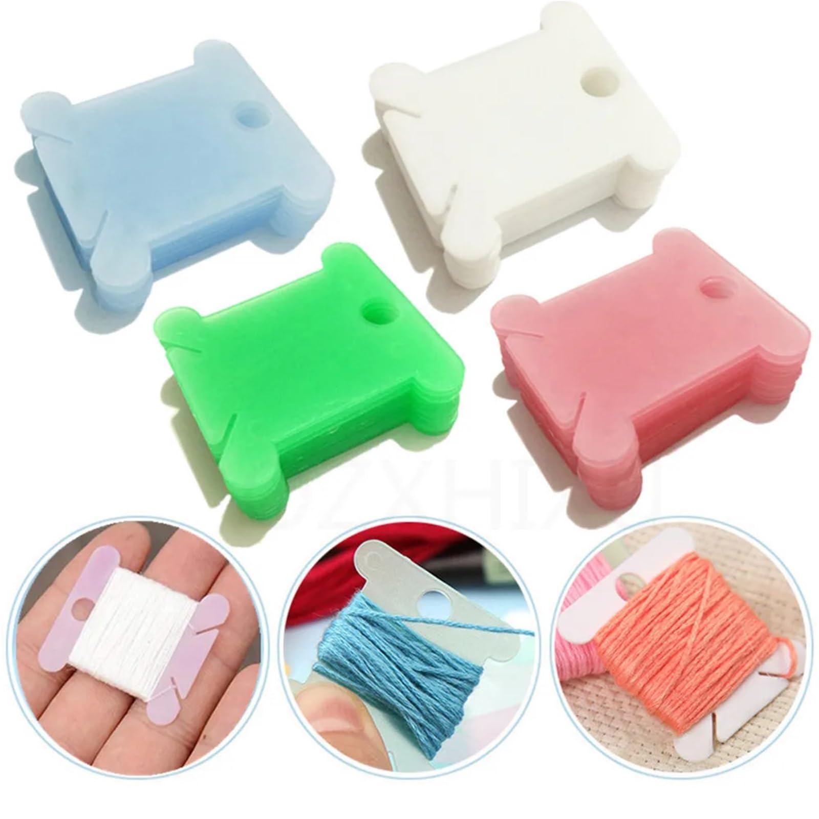 Bobinas para máquina de coser, 80-800 unidades, soporte para hilo dental y punto de cruz, para máquina de coser (blanco, 400 unidades)
