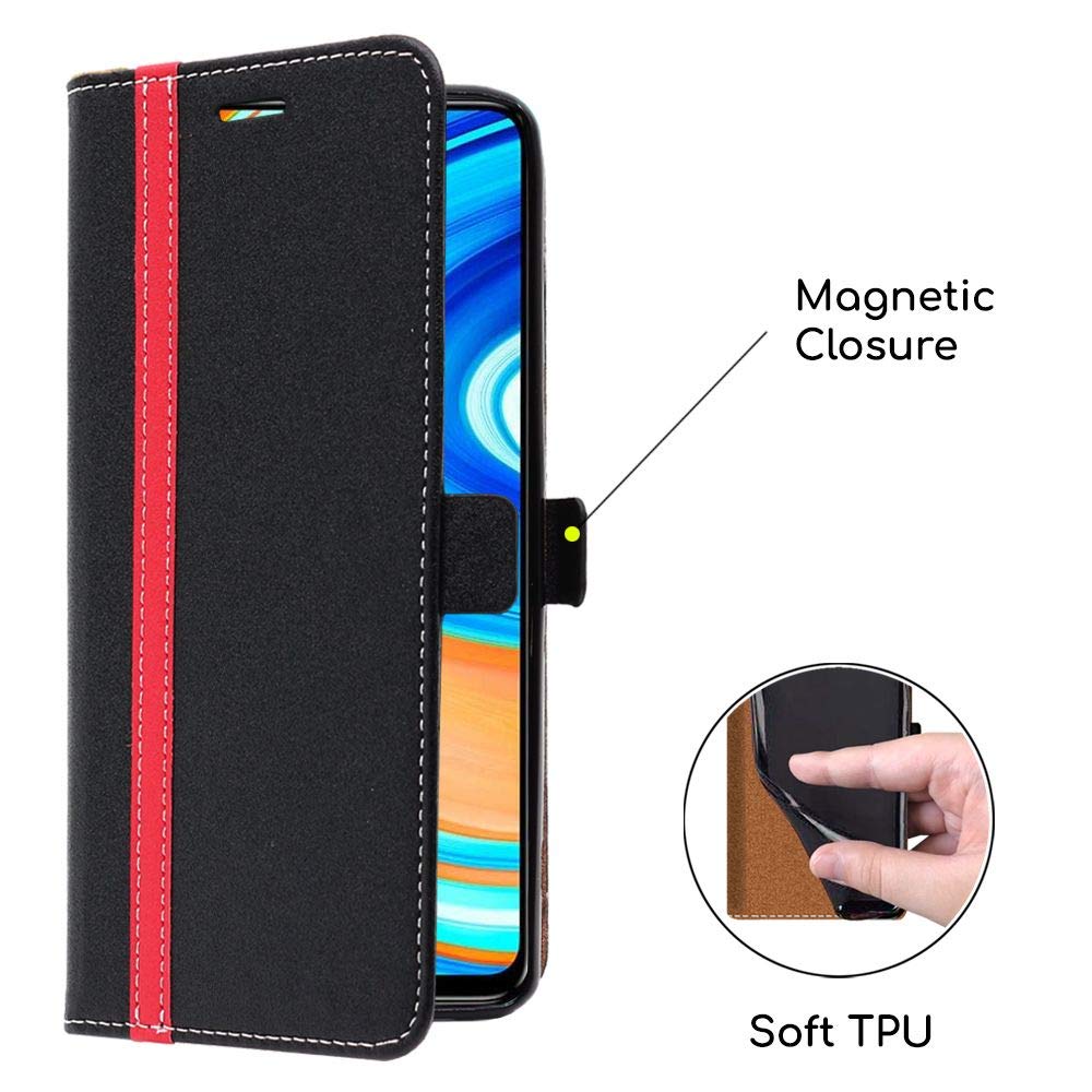Custodia Libro EbestStar Per Xiaomi Redmi Note 8: Portafoglio In PU Con Porta Carte, Nero/rosso - 5