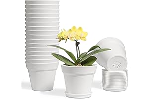 T4U 5 Inch Plastic Planters 18-Pack: Perfect for Indoor Plant Lovers