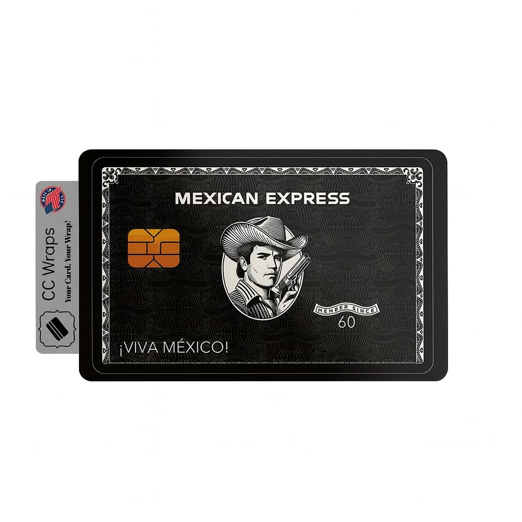 Black Mexican Express Chalino Sanchez Credit Card Skin - Premium Vinyl Debit Card Sticker - Custom Bank Card Sleeve Fits All Credit & Debit Cards (Pack of 2)-image-32