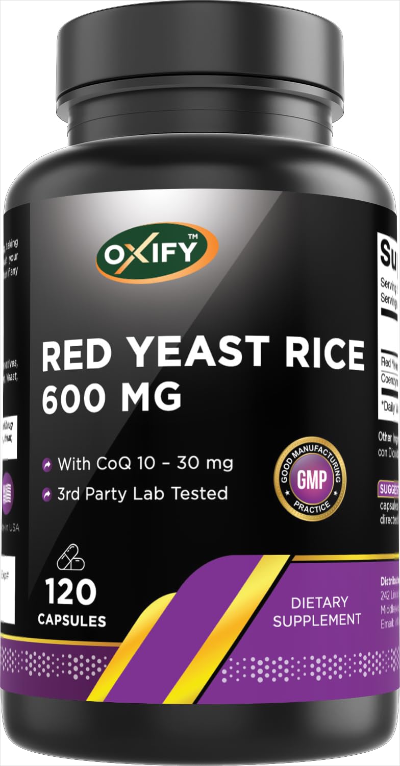 Oxify Red Yeast Rice with CoQ10, 120 Capsules