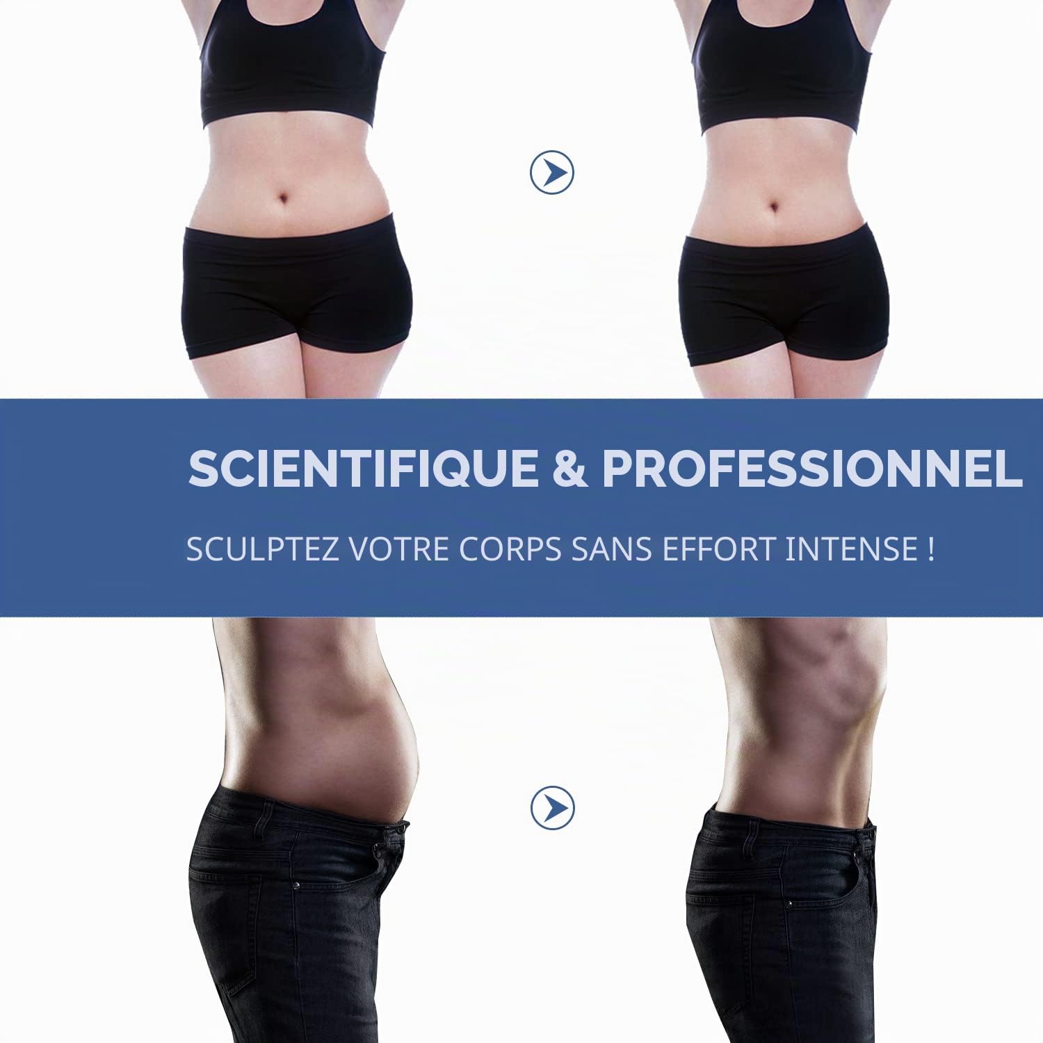 EMS Appareil de musculation électrique pour abdominaux EMS Appareil de musculation abdominaux EMS Traduction abdominale - Non interchangeable - 6 modes d'entraînement stimulateur musculaire pour hommes et femmes - Appareil d'entraînement pour la maison