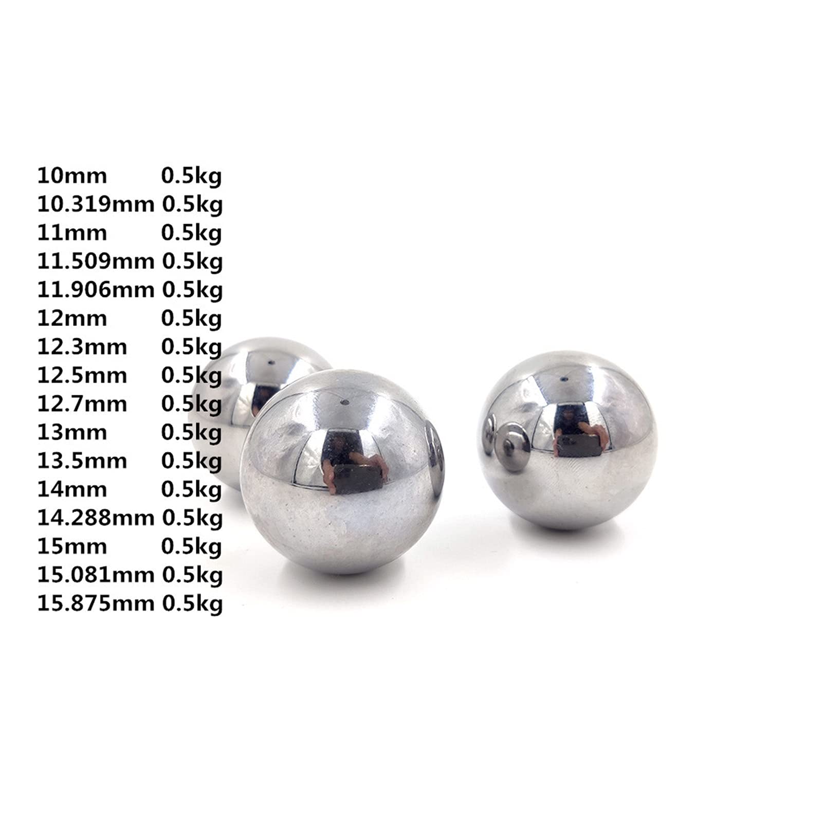 WAAZVXS WWBR 500g GCR15 Solid Ball High Precision G10 10 11 12 13 14 15mm Hardness Bearing Ball for CNC Impact Test (Outer Diameter : 13.5mm 500g)
