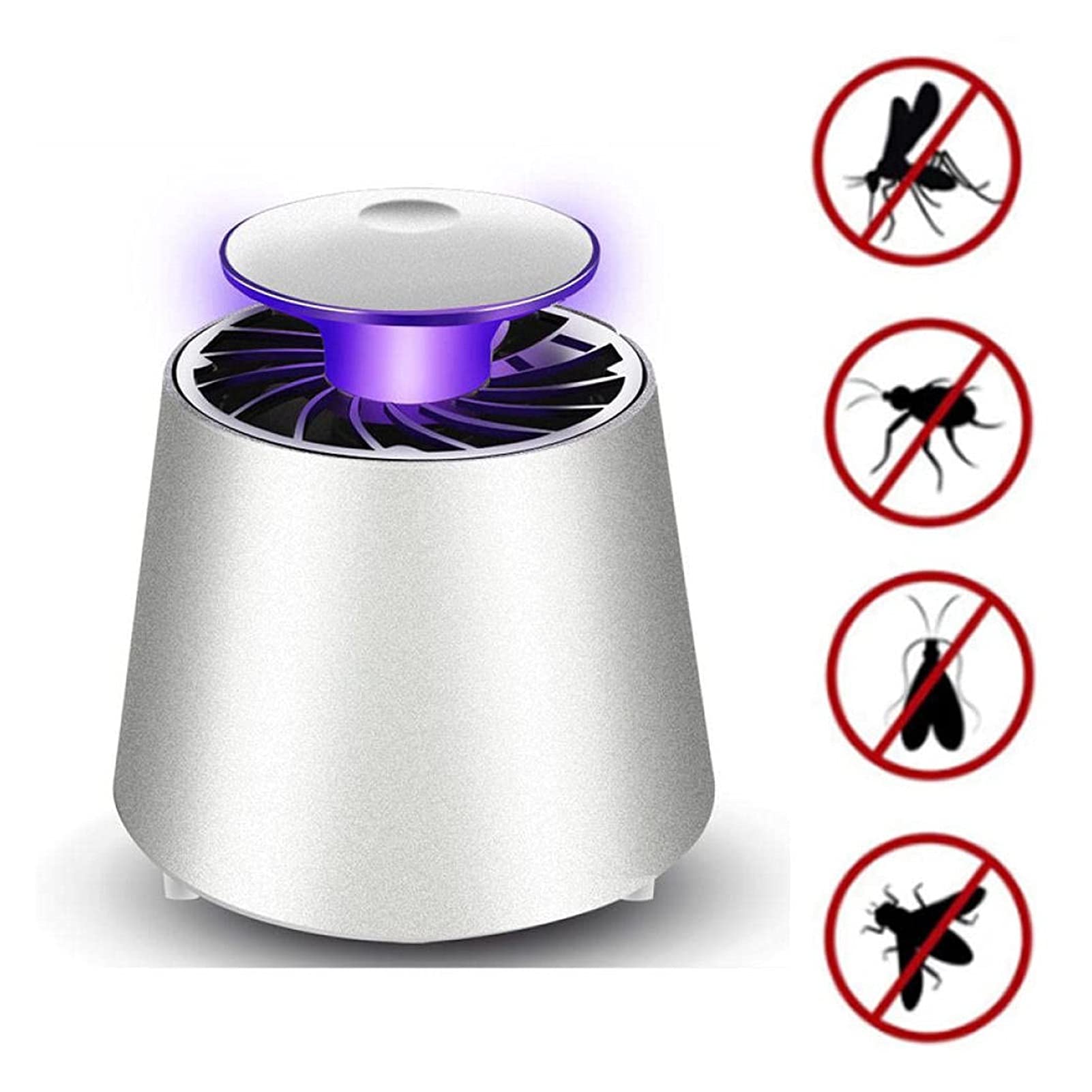 Lámpara eléctrica USB antimosquitos, matamoscas, Trampa antimosquitos, lámpara Repelente de Moscas UV para Exteriores, hogar, Dormitorio, Repelente de Insectos (A)