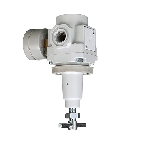 Miniatura 3 de PneumaticPlus SAR300T-N03BG Regulador de presión de aire 38" NPT, mango en T, manómetro y soporte