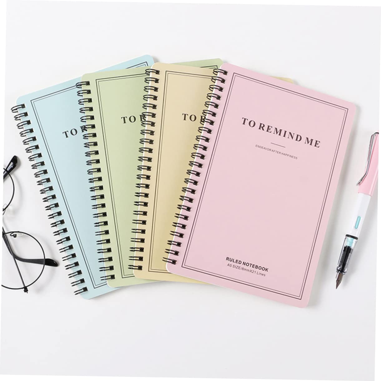 Housoutil 4 Pezzi Quaderni Spirale Laterale con Copertina Note Personalizzati per per Studenti e Attività Scolastiche