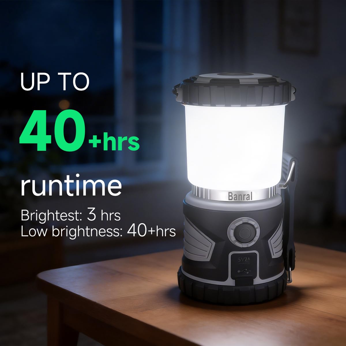 LED Campinglaterne Wiederaufladbar, 8 Lichtmodi, 6000mAh Akku