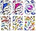 Fish003 - Dolphin Stickers, 6 Sheets of Scrapbook Stickers Fish, Fish Scrapbook Stickers, Animal Scrapbook Stickers - Reflective Stickers - Animal Stickers for Kids - Size 4 X 5.25"/sheet