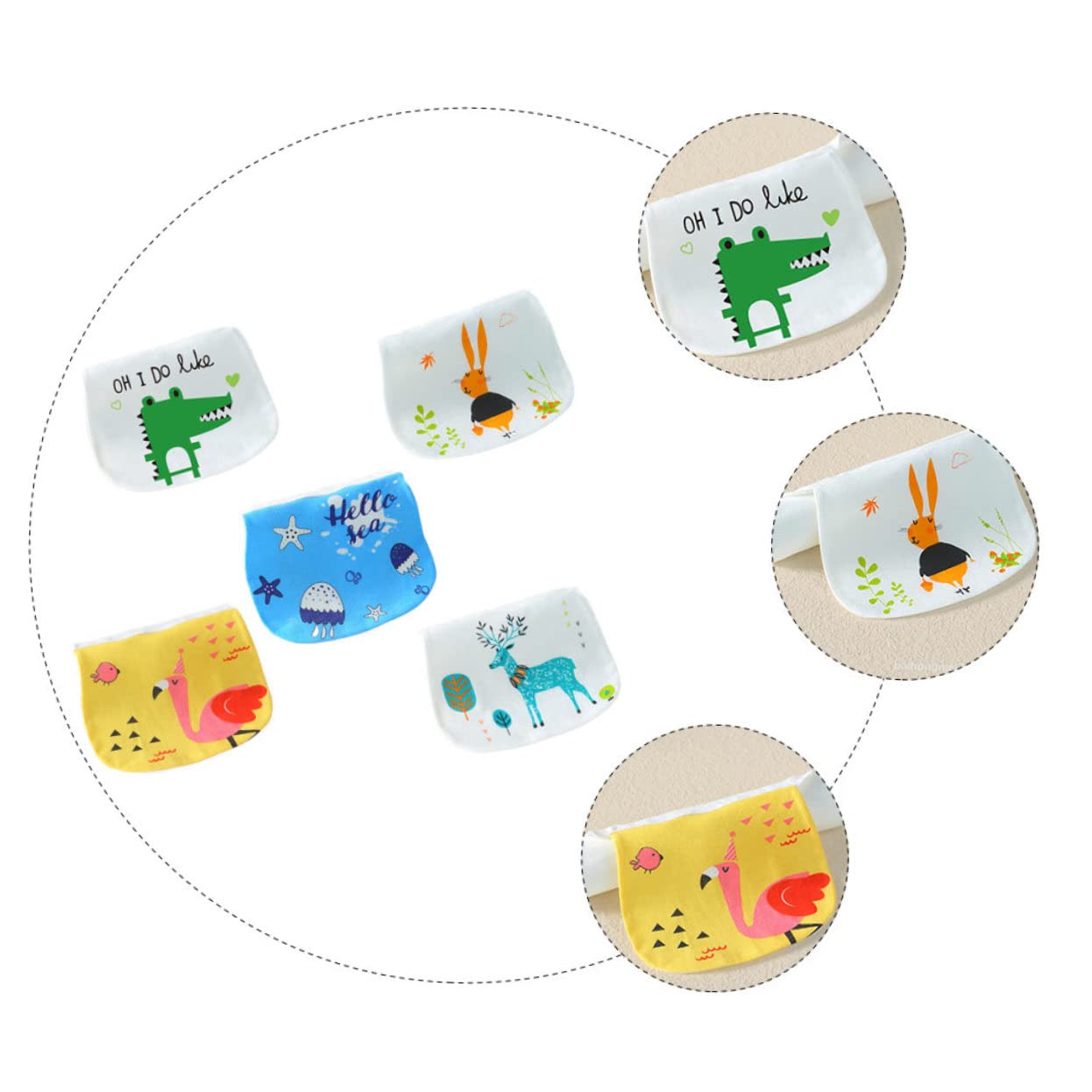 TOYANDONA 3 Set Di Asciugamani Assorbenti Per Neonati Panni Per Ruttini in Cotone A 6 Strati Quadrati Di Mussola Delicati Sulla Pelle Robusti Asciugamani Con Retro Cucito 5 Pezzi*3
