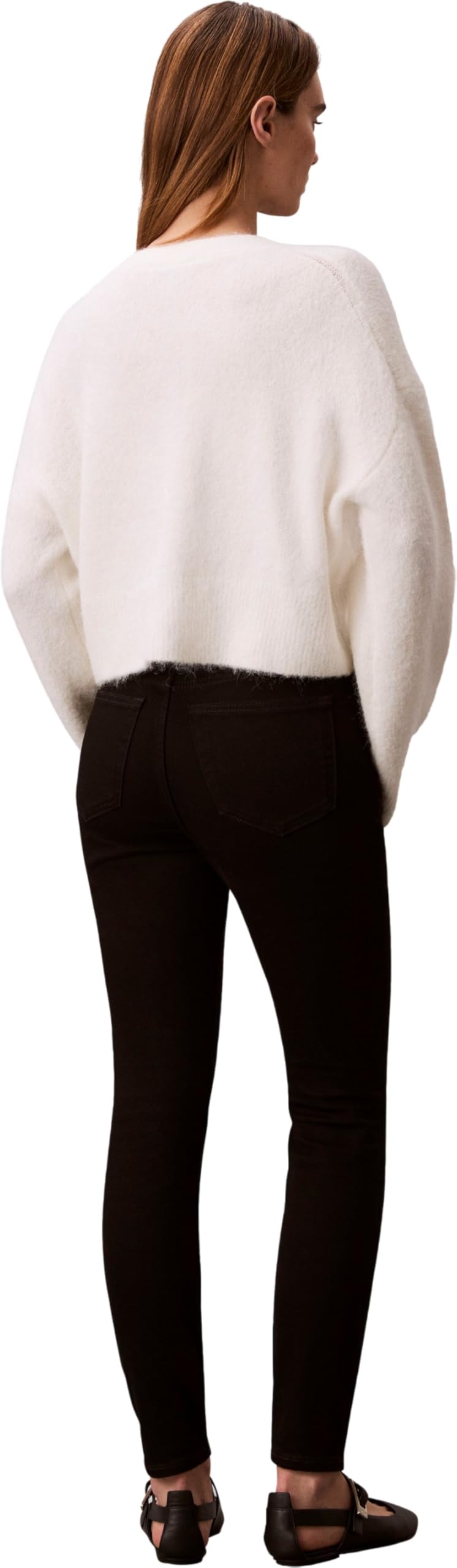 Calvin Klein Vaqueros Mujer Skinny Classic Black Talle Medio