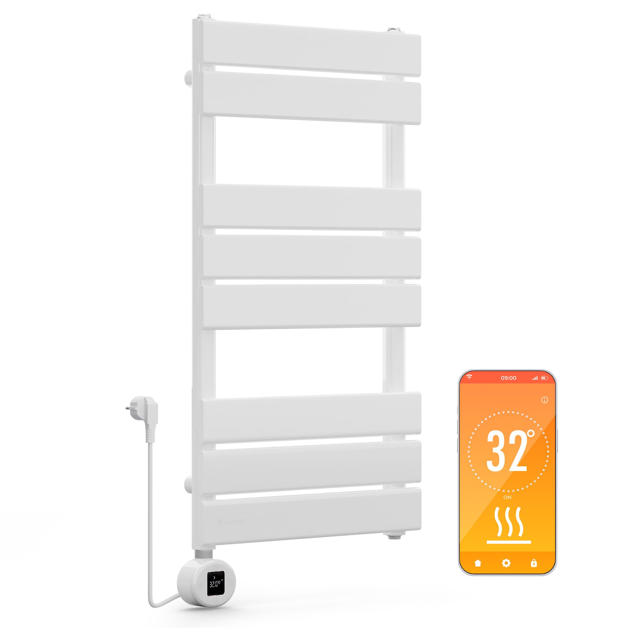 blumfeldt Radiador Electrico Bajo Consumo, Estufa Pared para Baño 600W, Radiadores Bajo Consumo Electricos para Pared, Posición, Estufas Verticales Electricas, Calefacción Eléctrica