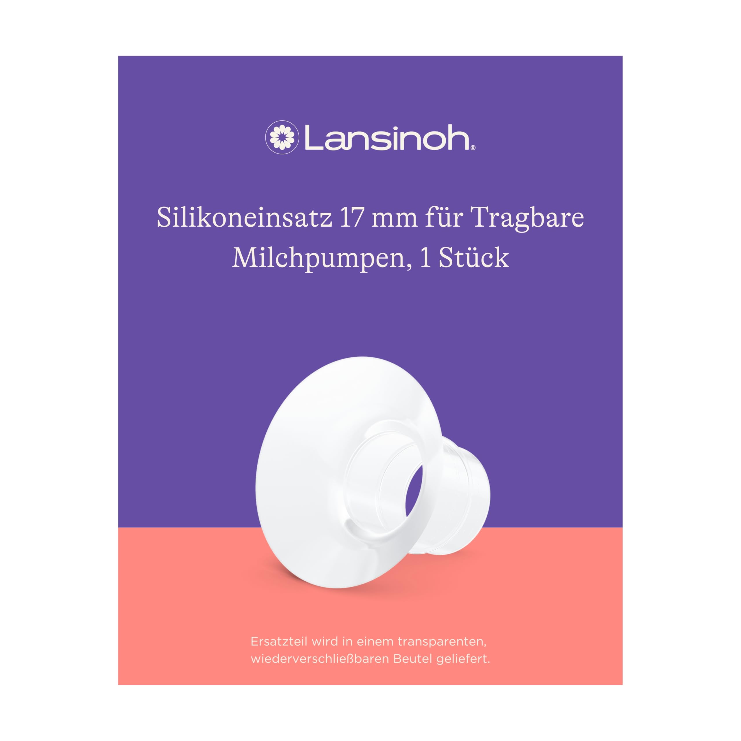 Lansinoh Silikoneinsatz 17 mm für Tragbare Milchpumpen – Kompatibel mit Lansinoh Tragbare Milchpumpe & Doppelmilchpumpe – BPA- & BPS-frei – 1 Stück